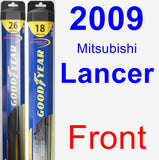 Front Wiper Blade Pack for 2009 Mitsubishi Lancer - Hybrid