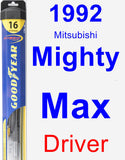 Driver Wiper Blade for 1992 Mitsubishi Mighty Max - Hybrid