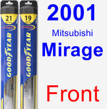 Front Wiper Blade Pack for 2001 Mitsubishi Mirage - Hybrid