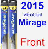 Front Wiper Blade Pack for 2015 Mitsubishi Mirage - Hybrid