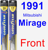 Front Wiper Blade Pack for 1991 Mitsubishi Mirage - Hybrid