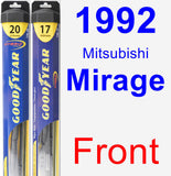 Front Wiper Blade Pack for 1992 Mitsubishi Mirage - Hybrid