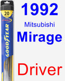 Driver Wiper Blade for 1992 Mitsubishi Mirage - Hybrid