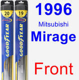 Front Wiper Blade Pack for 1996 Mitsubishi Mirage - Hybrid