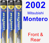 Front & Rear Wiper Blade Pack for 2002 Mitsubishi Montero - Hybrid