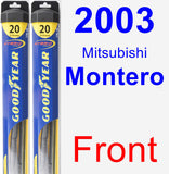 Front Wiper Blade Pack for 2003 Mitsubishi Montero - Hybrid