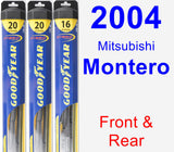 Front & Rear Wiper Blade Pack for 2004 Mitsubishi Montero - Hybrid