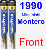 Front Wiper Blade Pack for 1990 Mitsubishi Montero - Hybrid