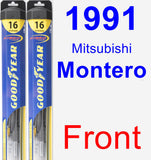 Front Wiper Blade Pack for 1991 Mitsubishi Montero - Hybrid