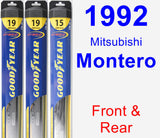 Front & Rear Wiper Blade Pack for 1992 Mitsubishi Montero - Hybrid