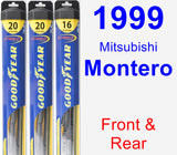 Front & Rear Wiper Blade Pack for 1999 Mitsubishi Montero - Hybrid