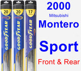 Front & Rear Wiper Blade Pack for 2000 Mitsubishi Montero Sport - Hybrid