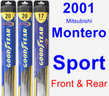 Front & Rear Wiper Blade Pack for 2001 Mitsubishi Montero Sport - Hybrid