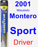 Driver Wiper Blade for 2001 Mitsubishi Montero Sport - Hybrid