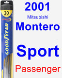 Passenger Wiper Blade for 2001 Mitsubishi Montero Sport - Hybrid