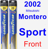 Front Wiper Blade Pack for 2002 Mitsubishi Montero Sport - Hybrid