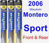 Front & Rear Wiper Blade Pack for 2006 Mitsubishi Montero Sport - Hybrid