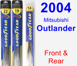 Front & Rear Wiper Blade Pack for 2004 Mitsubishi Outlander - Hybrid
