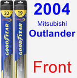 Front Wiper Blade Pack for 2004 Mitsubishi Outlander - Hybrid