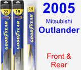 Front & Rear Wiper Blade Pack for 2005 Mitsubishi Outlander - Hybrid