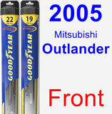 Front Wiper Blade Pack for 2005 Mitsubishi Outlander - Hybrid