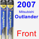 Front Wiper Blade Pack for 2007 Mitsubishi Outlander - Hybrid