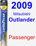 Passenger Wiper Blade for 2009 Mitsubishi Outlander - Hybrid