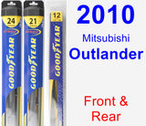 Front & Rear Wiper Blade Pack for 2010 Mitsubishi Outlander - Hybrid
