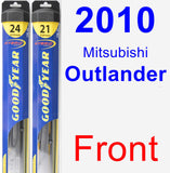 Front Wiper Blade Pack for 2010 Mitsubishi Outlander - Hybrid