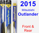 Front & Rear Wiper Blade Pack for 2015 Mitsubishi Outlander - Hybrid