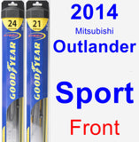 Front Wiper Blade Pack for 2014 Mitsubishi Outlander Sport - Hybrid