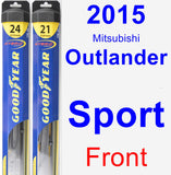 Front Wiper Blade Pack for 2015 Mitsubishi Outlander Sport - Hybrid