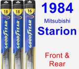 Front & Rear Wiper Blade Pack for 1984 Mitsubishi Starion - Hybrid