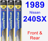 Front & Rear Wiper Blade Pack for 1989 Nissan 240SX - Hybrid
