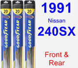 Front & Rear Wiper Blade Pack for 1991 Nissan 240SX - Hybrid