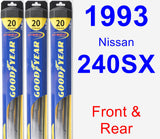 Front & Rear Wiper Blade Pack for 1993 Nissan 240SX - Hybrid