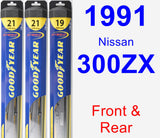 Front & Rear Wiper Blade Pack for 1991 Nissan 300ZX - Hybrid