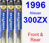 Front & Rear Wiper Blade Pack for 1996 Nissan 300ZX - Hybrid