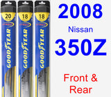 Front & Rear Wiper Blade Pack for 2008 Nissan 350Z - Hybrid