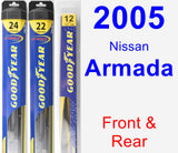Front & Rear Wiper Blade Pack for 2005 Nissan Armada - Hybrid