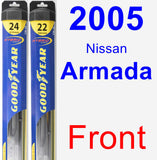 Front Wiper Blade Pack for 2005 Nissan Armada - Hybrid