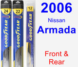 Front & Rear Wiper Blade Pack for 2006 Nissan Armada - Hybrid
