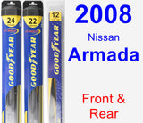 Front & Rear Wiper Blade Pack for 2008 Nissan Armada - Hybrid
