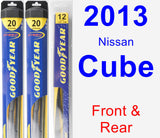 Front & Rear Wiper Blade Pack for 2013 Nissan Cube - Hybrid