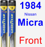 Front Wiper Blade Pack for 1984 Nissan Micra - Hybrid