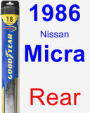 Rear Wiper Blade for 1986 Nissan Micra - Hybrid