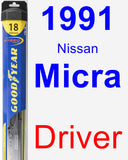 Driver Wiper Blade for 1991 Nissan Micra - Hybrid