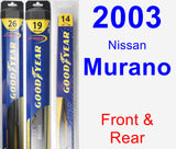 Front & Rear Wiper Blade Pack for 2003 Nissan Murano - Hybrid