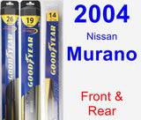 Front & Rear Wiper Blade Pack for 2004 Nissan Murano - Hybrid