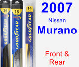Front & Rear Wiper Blade Pack for 2007 Nissan Murano - Hybrid